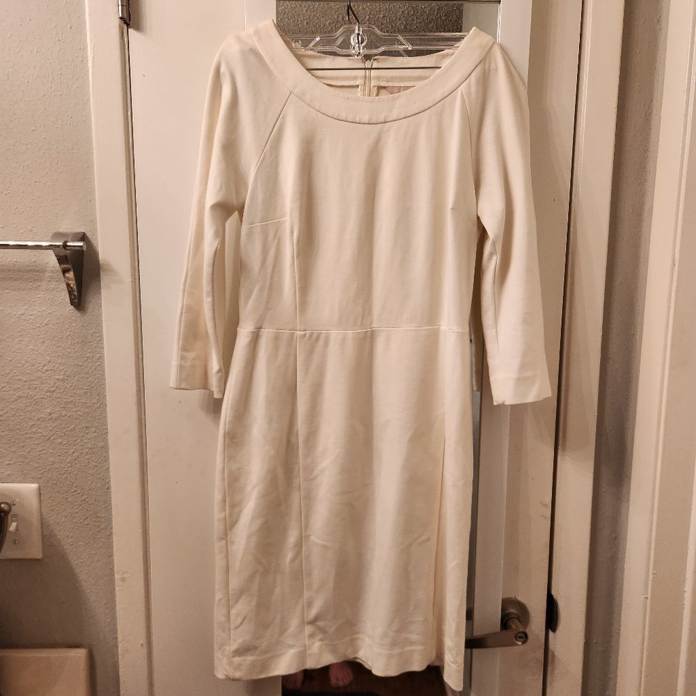 Banana Republic Cream Knit Fitted Dress